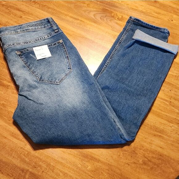 NWT Vigoss Thompson Tomboy Jeans Denim Distressed Size 32 - Picture 1 of 7